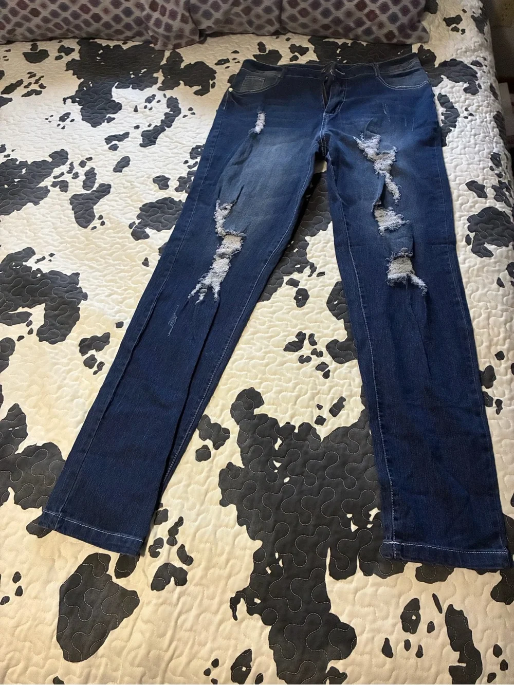 SHEIN Dark Blue Stretch Jeggings
